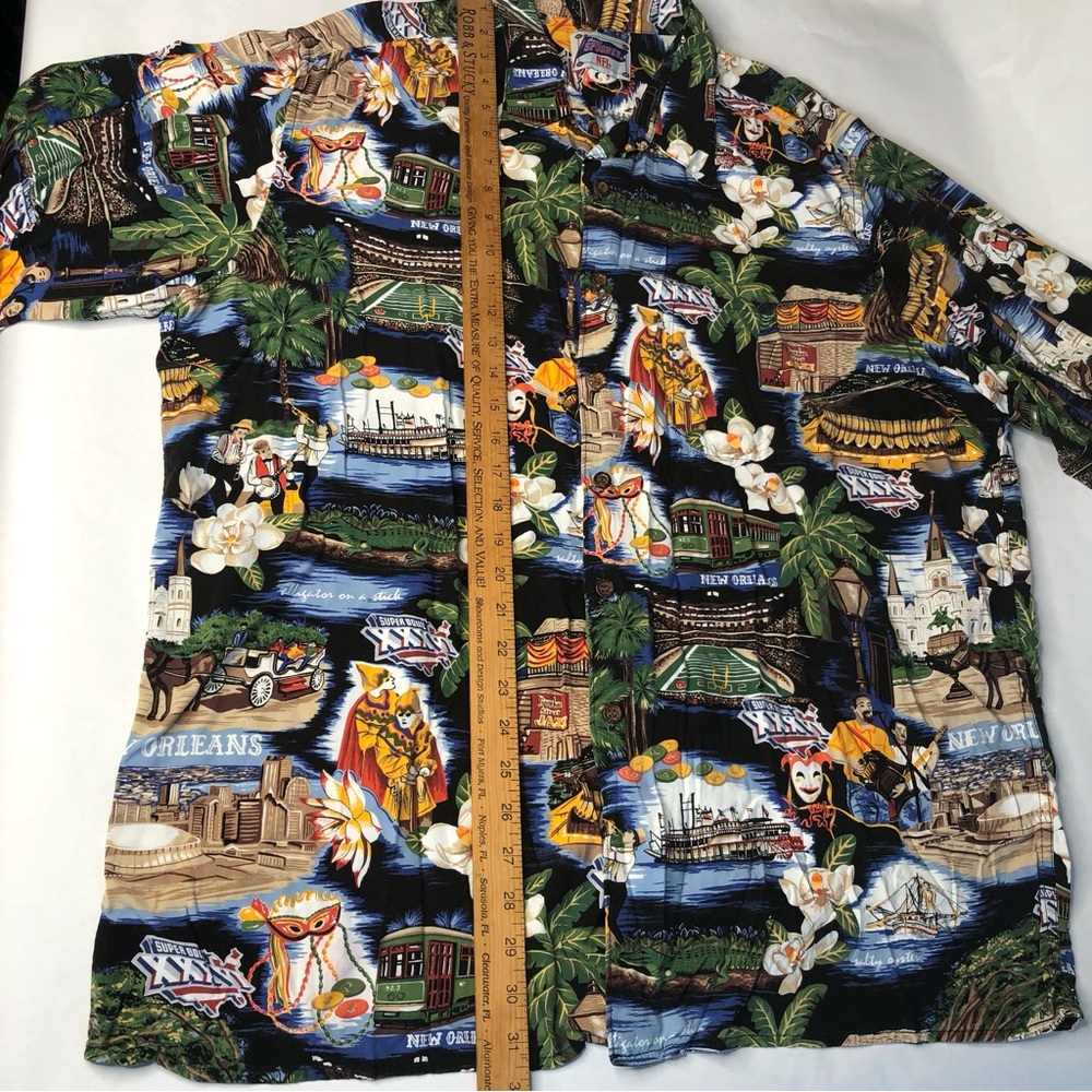 Reyn Spooner NFL New Orleans Super Bowl XXXVI Collared Button Up Size XL EUC